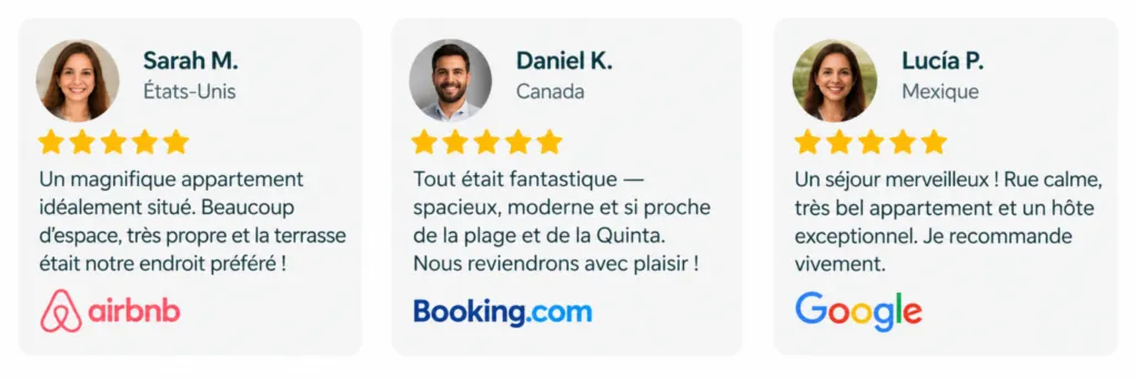 5-Star Guest Reviews 5-star guest reviews for our vacation rentals in Playa del Carmen