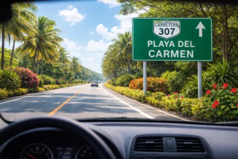route-307-Cancún -vers-Playa-del-Carmen-route